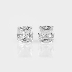 Princess Cut Studded Earrings